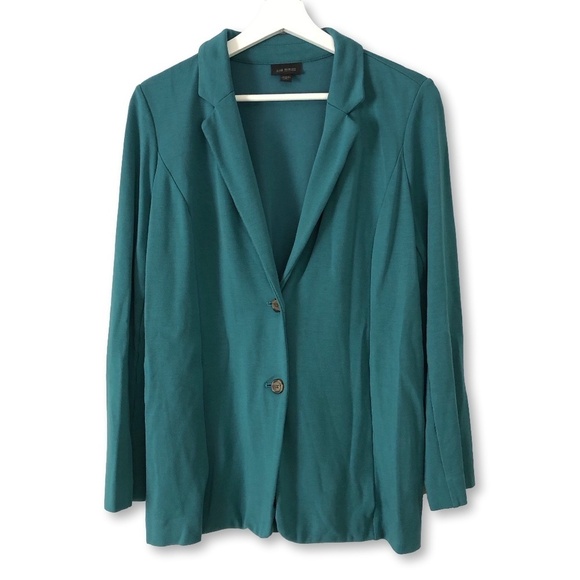 J. Jill Wearever Teal Blazer Women's Size MP Relaxed - Picture 1 of 14